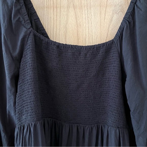 Old Navy Fit & Flare Long-Sleeve Smocked Black Mini Dress - Picture 4 of 9